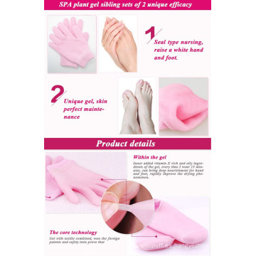 SPA rosa Gel Gel de calcetines guantes guantes de Gel hidratante